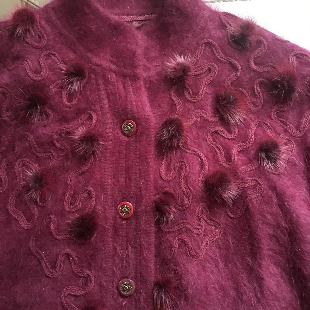 Angora Maroon Jacket - Picture 4 of 5